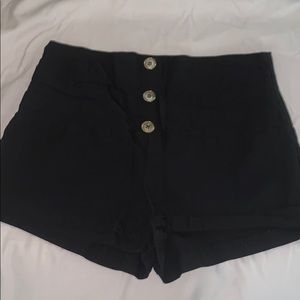 High waisted black shorts